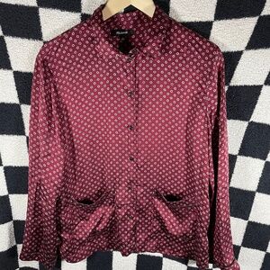 Madewell Silk Oversized Pajama Shirt Size S
